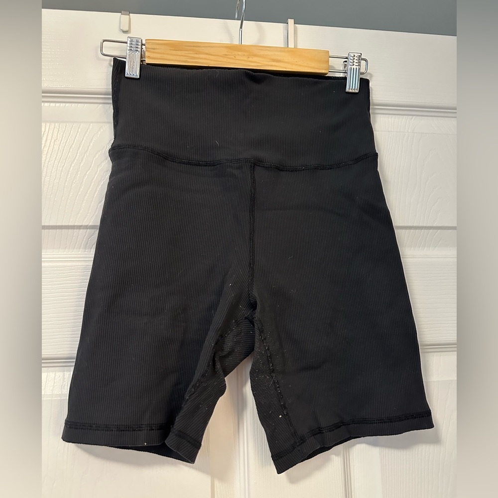 Black Ribbed aerie Biker Shorts Size L